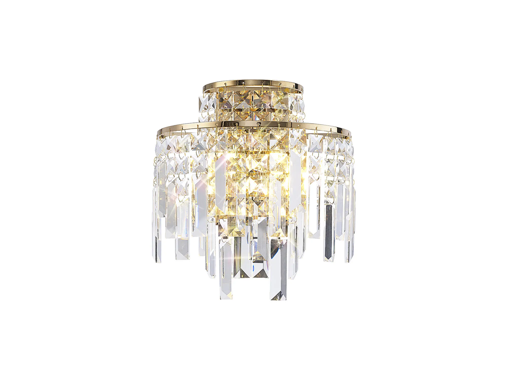 Maddison French Gold Crystal Wall Lights Diyas Flush Crystal Wall Lights